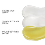 Bliss x LG The Serum Must-Haves Kit contains Bright Idea Serum, Glow & Hydrate Serum, and Youth Got This Serum