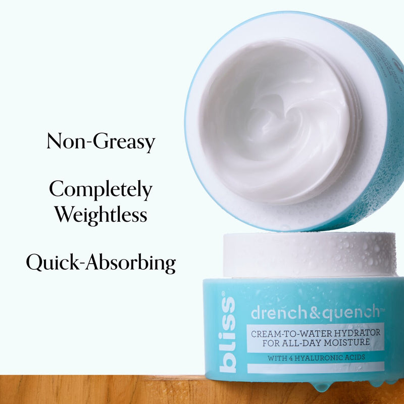 Bliss Drench & Quench Moisturizer features